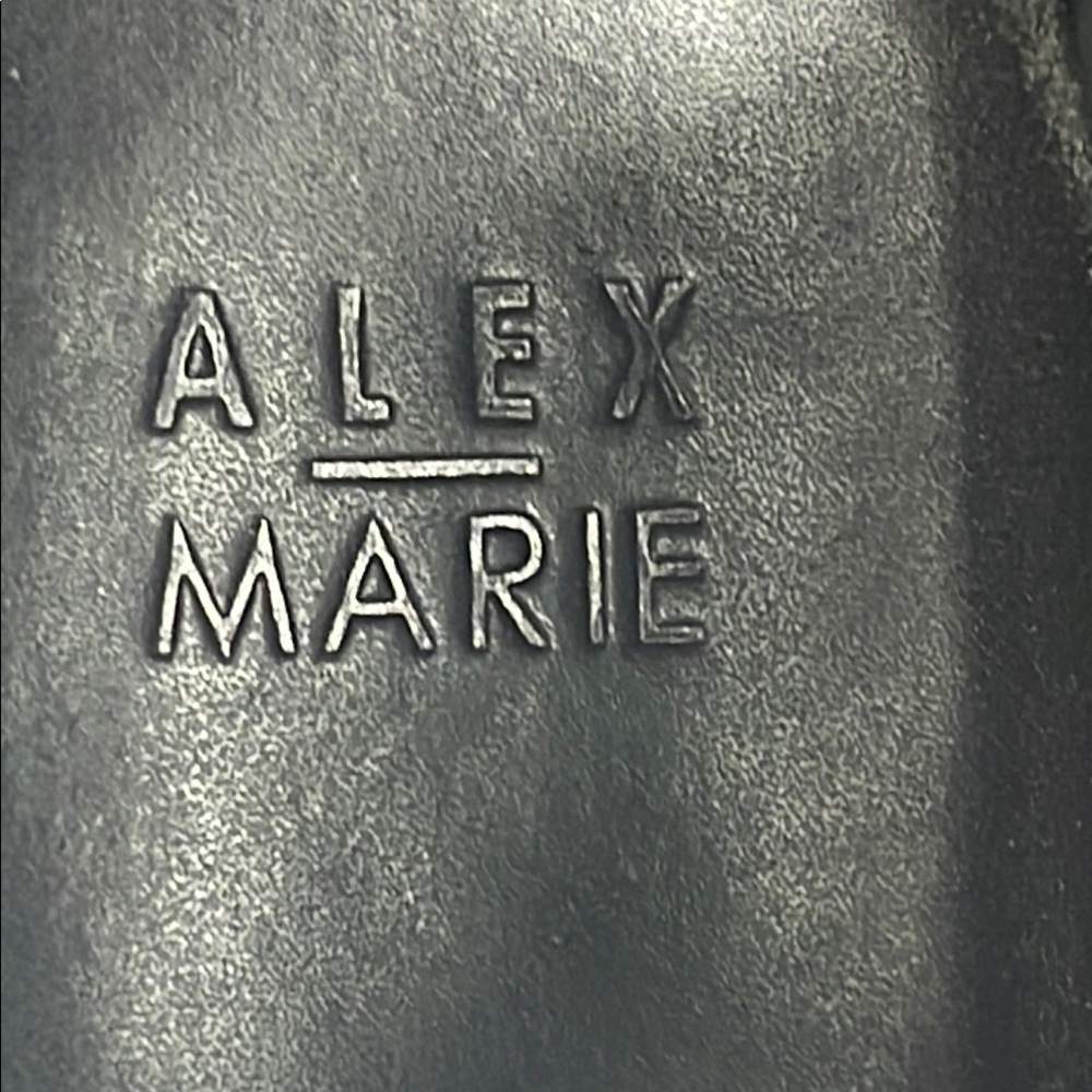 Alex Marie WOMENS SIZE 9 Black BOOT BROWN TOE SHINY FAUX CROCODILE, PATTEN - Picture 2 of 10